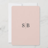 Eenvoudig minimaal Blush Pink Semi Formal Wedding Kaart (Achterkant)