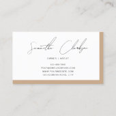 Eenvoudig Minimaal Boho Modern Handgeschreven Scri Visitekaartje (Achterkant)