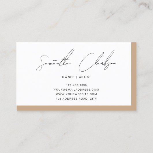 Eenvoudig Minimaal Boho Modern Handgeschreven Scri Visitekaartje (Achterkant)