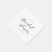 Eenvoudig Minimaal Bruidsmeisje Script | Zwart Wit Servet (Hoek)