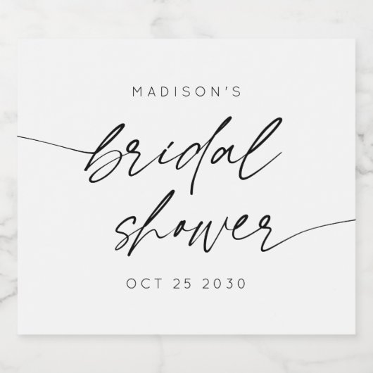 Eenvoudig Minimaal Bruidsmeisjes Bruiloft Script | Sparkling Wijnetiket (Enkel label)