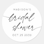 Eenvoudig Minimaal Bruidsmeisjesfeest Script | Zwa Ronde Sticker (Voorkant)