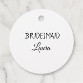 Eenvoudig minimaal cadeaujaar voor bridesmaid bedankjes labels (Achterkant)