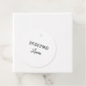 Eenvoudig minimaal cadeaujaar voor bridesmaid bedankjes labels (In situ)