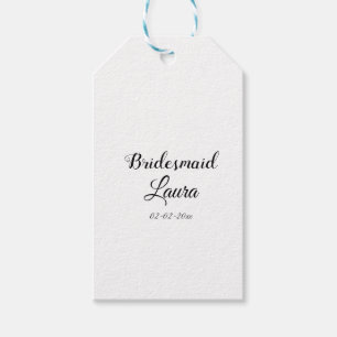 Eenvoudig minimaal cadeaujaar voor bridesmaid cadeaulabel
