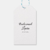 Eenvoudig minimaal cadeaujaar voor bridesmaid cadeaulabel (Achterkant)