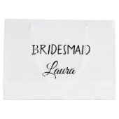 Eenvoudig minimaal cadeaujaar voor bridesmaid groot cadeauzakje (Achterkant)