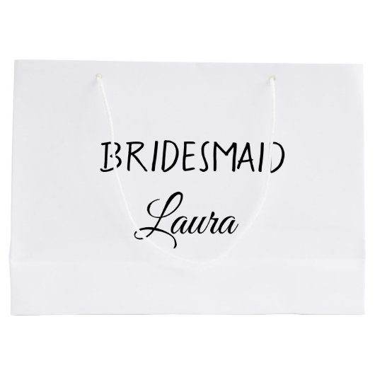 Eenvoudig minimaal cadeaujaar voor bridesmaid groot cadeauzakje (Achterkant)