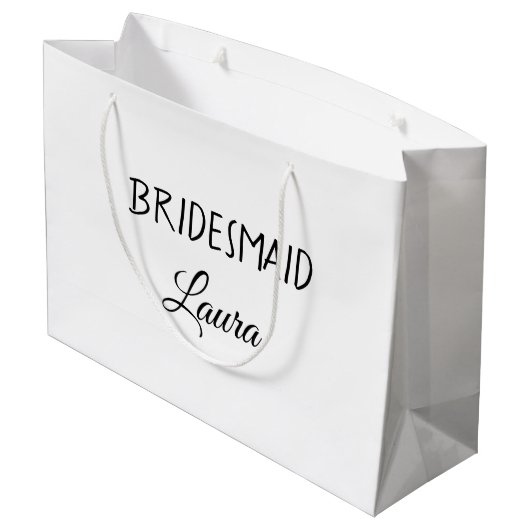 Eenvoudig minimaal cadeaujaar voor bridesmaid groot cadeauzakje (Achterkant Gekanteld)