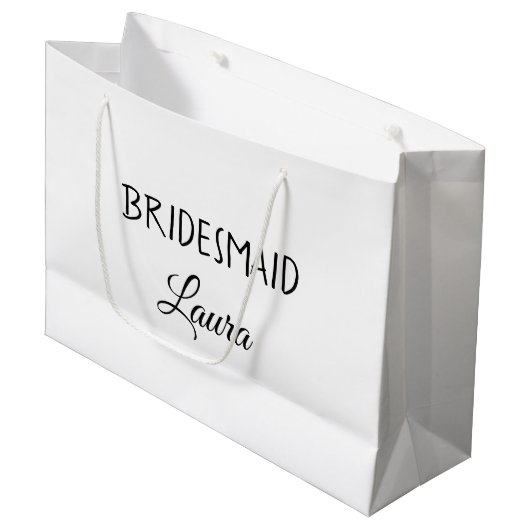 Eenvoudig minimaal cadeaujaar voor bridesmaid groot cadeauzakje (Voorkant Gekanteld)