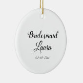 Eenvoudig minimaal cadeaujaar voor bridesmaid keramisch ornament (Rechts)