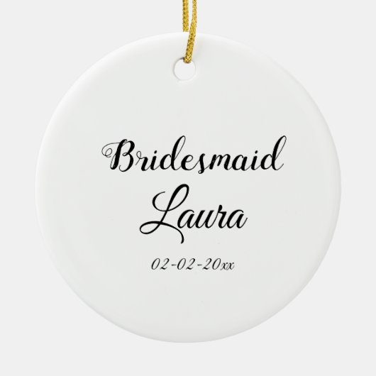 Eenvoudig minimaal cadeaujaar voor bridesmaid keramisch ornament (Voorkant)