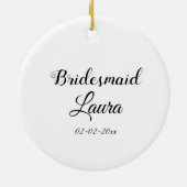Eenvoudig minimaal cadeaujaar voor bridesmaid keramisch ornament (Achterkant)