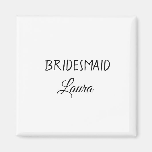 Eenvoudig minimaal cadeaujaar voor bridesmaid magneet (Voorkant)