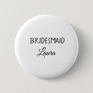 Eenvoudig minimaal cadeaujaar voor bridesmaid ronde button 5,7 cm