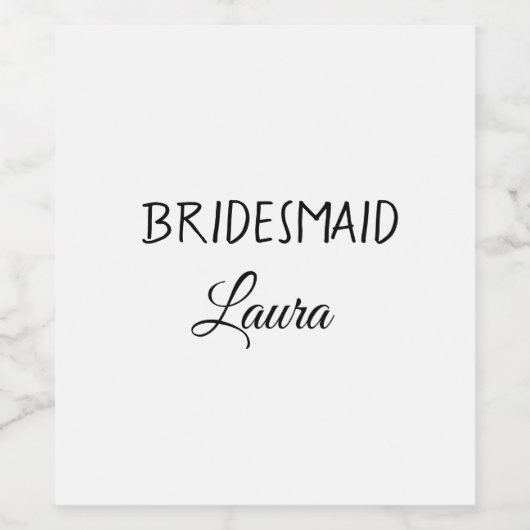 Eenvoudig minimaal cadeaujaar voor bridesmaid wijn etiket (Enkel label)