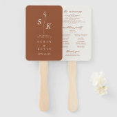 Eenvoudig minimaal chique blad monogram bruiloft p handwaaier (Voorkant en achterkant)