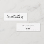 Eenvoudig minimaal contact met ons Kaart invoegen Mini Visitekaartje (Voorkant / Achterkant)