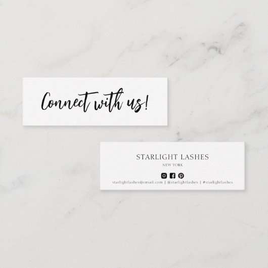 Eenvoudig minimaal contact met ons Kaart invoegen Mini Visitekaartje (Voorkant / Achterkant)