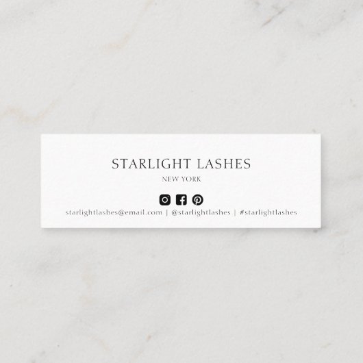 Eenvoudig minimaal contact met ons Kaart invoegen Mini Visitekaartje (Achterkant)