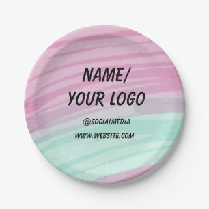 eenvoudig minimaal de waterverf van uw logo toevoe papieren bordje