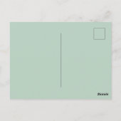 eenvoudig minimaal effen kleur aangepaste groene g briefkaart (Achterkant)