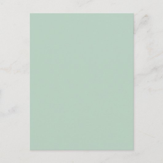eenvoudig minimaal effen kleur aangepaste groene g briefkaart (Voorkant)