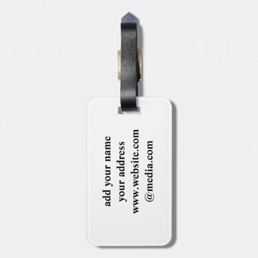 Eenvoudig minimaal elegant aangepast logo bagagelabel (Achterkant verticaal)