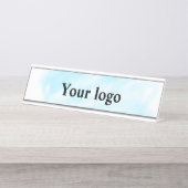 Eenvoudig minimaal elegant aangepast logo bureau naambordje (Voorkant)