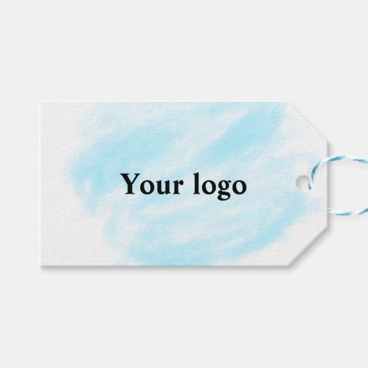 Eenvoudig minimaal elegant aangepast logo cadeaulabel (Voorkant (Horizontaal))