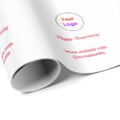 Eenvoudig minimaal elegant aangepast logo cadeaupapier (Rol Hoek)