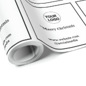 Eenvoudig minimaal elegant aangepast logo cadeaupapier (Rol Hoek)