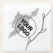 Eenvoudig minimaal elegant aangepast logo glazen onderzetter (Voorkant)