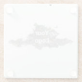 Eenvoudig minimaal elegant aangepast logo glazen onderzetter (Achterkant)