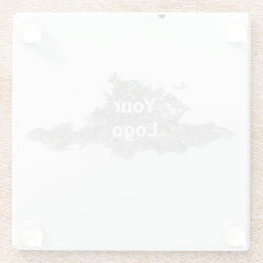Eenvoudig minimaal elegant aangepast logo glazen onderzetter (Achterkant)
