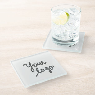 Eenvoudig minimaal elegant aangepast logo glazen onderzetter