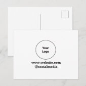 Eenvoudig minimaal elegant aangepast logo hier bed aankondigingskaart (Voorkant / Achterkant)