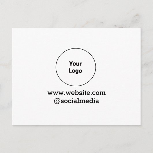 Eenvoudig minimaal elegant aangepast logo hier bed aankondigingskaart (Voorkant)