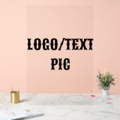 Eenvoudig minimaal elegant aangepast logo hier bed acryl bord (Huwelijk)