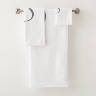 Eenvoudig minimaal elegant aangepast logo hier bed bad handdoek
