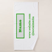 Eenvoudig minimaal elegant aangepast logo hier bed badhanddoek (Badhanddoek)