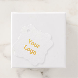 Eenvoudig minimaal elegant aangepast logo hier bed bedankjes labels