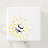 Eenvoudig minimaal elegant aangepast logo hier bed bedankjes labels (In situ)