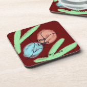 Eenvoudig minimaal elegant aangepast logo hier bed bier onderzetter (Linkerzijde)