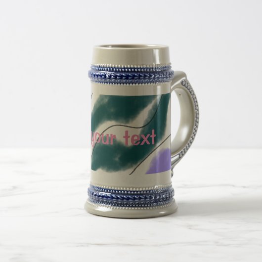 Eenvoudig minimaal elegant aangepast logo hier bed bierpul (Voorkant rechts)