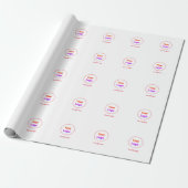 Eenvoudig minimaal elegant aangepast logo hier bed cadeaupapier (Uitgerold)