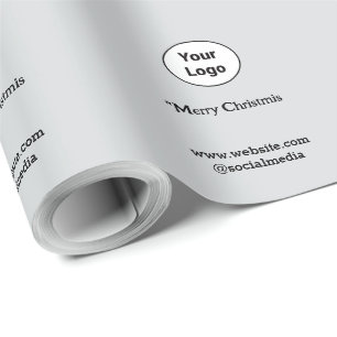 Eenvoudig minimaal elegant aangepast logo hier bed cadeaupapier
