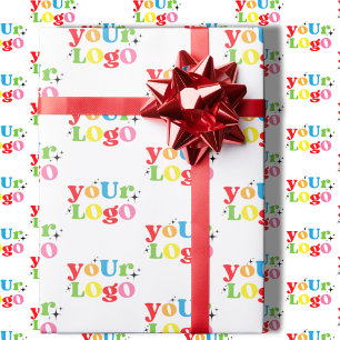 Eenvoudig Minimaal Elegant Aangepast Logo Hier Bed Cadeaupapier