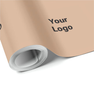 Eenvoudig minimaal elegant aangepast logo hier bed cadeaupapier