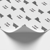 Eenvoudig minimaal elegant aangepast logo hier bed cadeaupapier (Hoek)